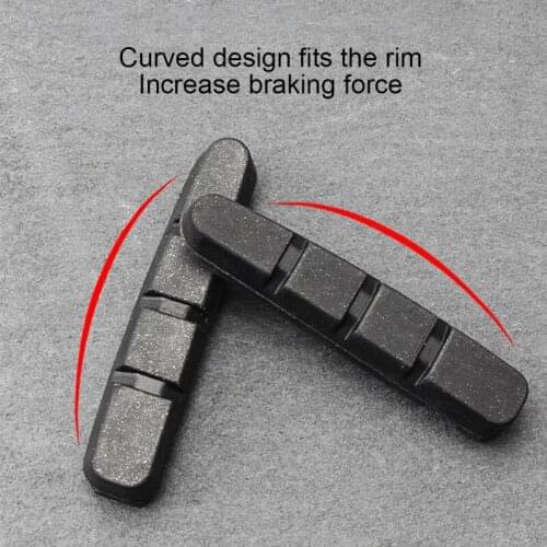 2pc Road Bike Brake Pads Shoes for Hard Alloy Wheels Ace Brake Shoes Rubber and Synthetic Abrasives