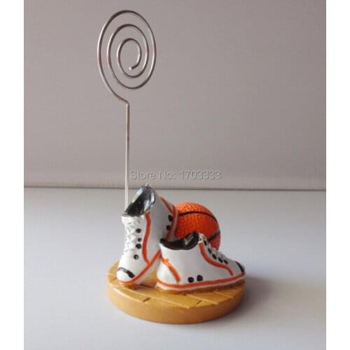 2016 New Design Resin Basketball Place Card Holder Sports Themed Wedding Party Favor DHL Fedex Free Shipping ,100set