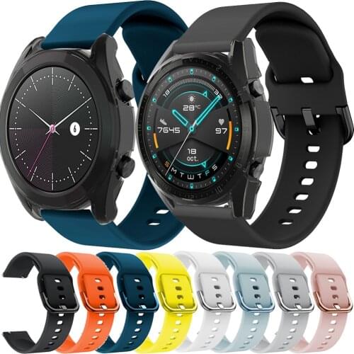 Watch Accessories 20mm 22mm For HUAWEI WATCH GT 1 2 GT2 42mm 46mm strap Sport Silicone correa Replacement Watchband Bracelet