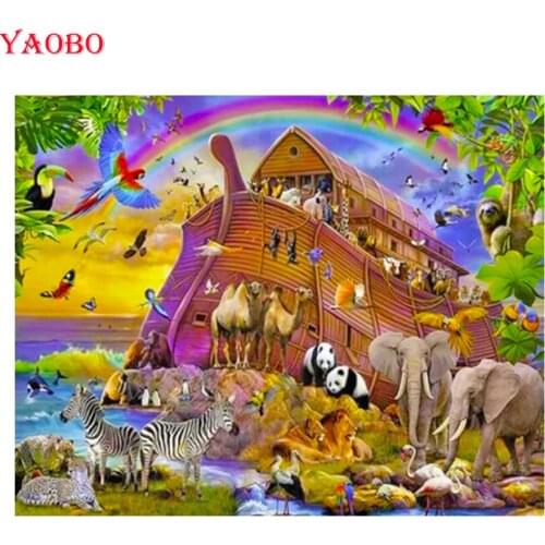Diy Diamond Embroidery Ark Van Noach Full Square Drill New Arrival 5D Diamond Painting Cross Stitch Kit Home Decoration Gift