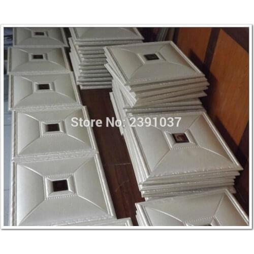 New Leather panel PU Mirror Leather Wall Panel panel acustico Choice Of Bedroom Feature Wall Fast shipping 16pcs 40*40cm