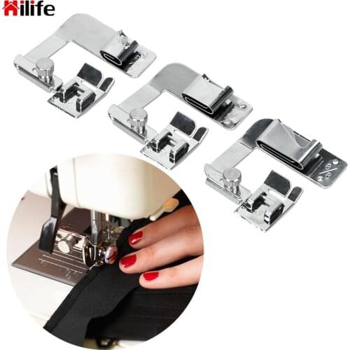 1 Piece Rolled Hem Feet Domestic Sewing Machine Foot Presser Crimping Presser 3 Size Household Sewing Machine Accessories