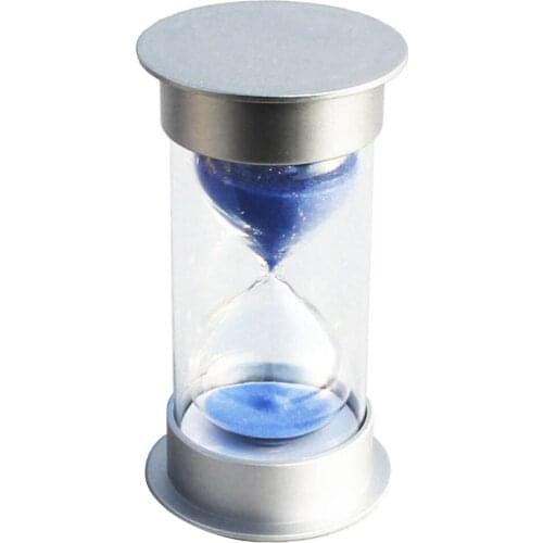 Round Blue Sand Clock Timer Hourglass Kid Reading Game Playing