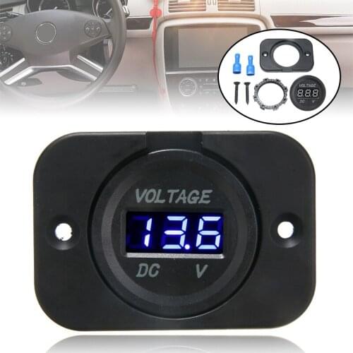 New Arrival 1pc 12V-24V Blue LED Digital Voltmeter Panel Car Motorcycle Voltage Meter for Cars Motorcycles ATV RV SUV