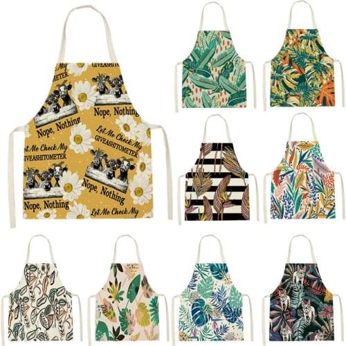 Apron Kid Apron Kitchen Household Item Tropical Plants Apron Adult Hair Apron 55-68 Apron Custom Logo Kitchen Supplie Tablier