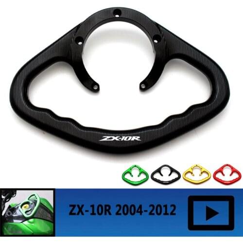 CNC Motorcycle Accessories, Passenger Hand Grips, Tank Grip Bar Handles, Black Armrest for KAWASAKI ZX-10R 2004-2012