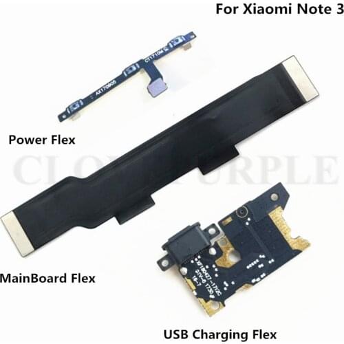 For Xiaomi Note 3 Power Volume & USB Charging Board Flex Cable & Motherboard MainBoard Connections Line Flex Cable For Mi Note3