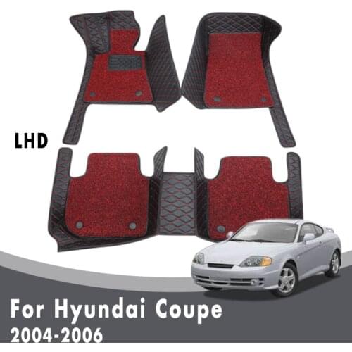 Double Layer Wire Loop Car Floor Mats For Hyundai Coupe 2006 2005 2004 Auto Luxury Carpets Interior Styling Protector Covers