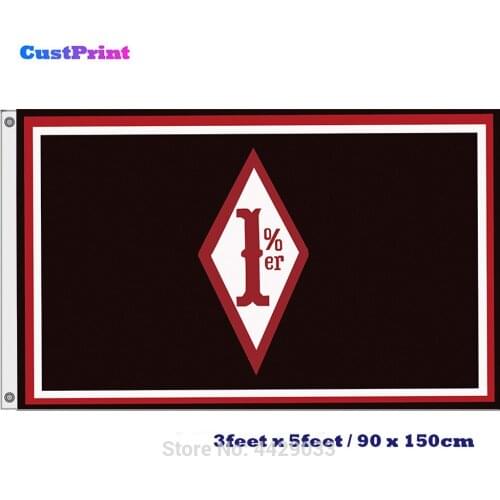 Outlaw MC 1%er Flag Custom 3x5 FT Banner with 2 Grommets Custom Print Motorcyle Club Flags Banners