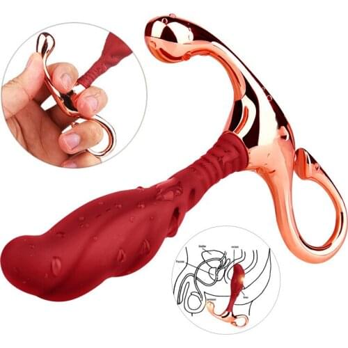 Smooth Anal Plug Male G-spot Stimulator For Men With Metal Handle Sexual Wellness Masturbator Silicone Prostate Massager
