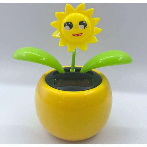 Solar Powered Dancing Flower Toy For Home Car Dahsboard Decor Kids Toy Decor Pink Flower Nodding Figure Doll Toy
