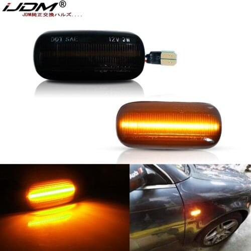 IJDM Smoke Lens Amber Yellow LED Front Fender Side Marker Light For Audi A3 S3 8P A4 S4 RS4 B6 B7 B8 A6 S6 RS6 Turn Signal Light