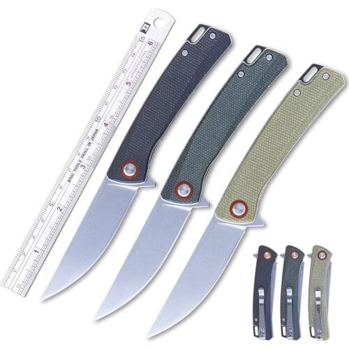 TUNAFIRE GT959 Pocket Folding Knives Linen Handle D2 Steel Survival Knife Outdoor EDC Tool Ball Bearing Multi Camping Knife