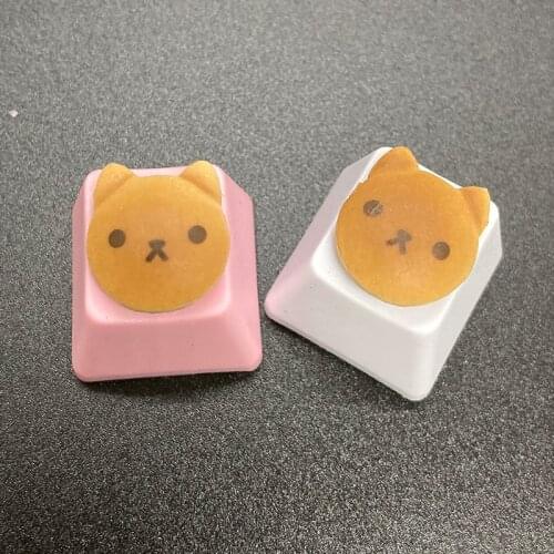 Cartoo Keycaps Cute For Doraemon cat Dorayaki Cute pink white Keyboard Keycap Personality Design Replacement food keycap Gifts