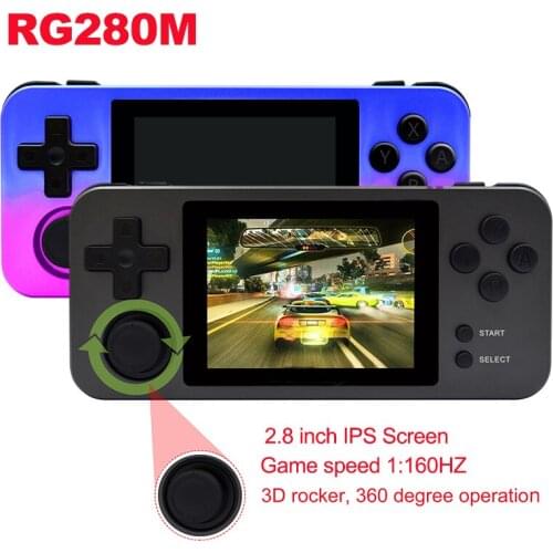 RG280M Handheld Retro Game Console 2.8 inch IPS Screen Portable Handheld Game Player Open Source System for PS1/GBA/SFC ect