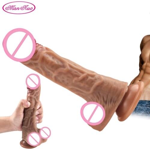 ManNuo Realistic Dildo for Women Lesbian Sex Toys Strap on Pants Liquid Silicone Dildo Big Penis with Suction Cup Adult Sex Shop