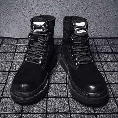 2019 new mens casual Martin boots popular shoes high-top youth style mens shoes rubber sole hiking shoes mens safety boots