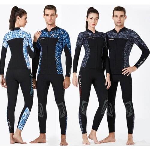 Dive&Sail Mens 1.5mm diving wetsuit jackets pants long sleeve diving suit Scuba Surfing Snorkeling Wet Suits Separate Swimsuit