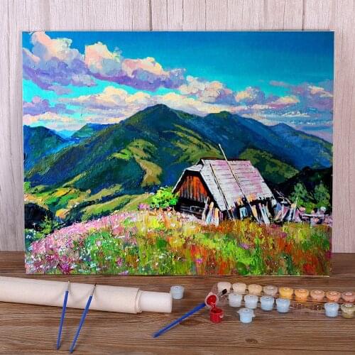 Landscape Summer DIY Paint By Numbers Set Acrylic Paints 40*50 Canvas Pictures Handmade Crafts For Handicraft
