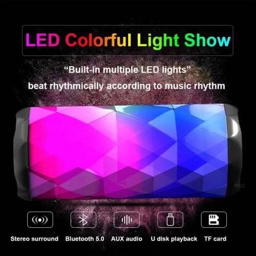 Portable Speakers Bluetooth Column Wireless lounspeaker Powerful High power BoomBox Outdoor Bass HIFI TF FM Radio with LED Light