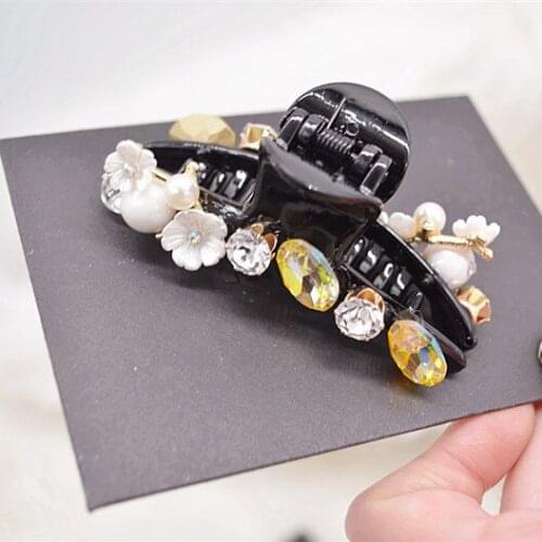 Headwear Colorful Beads Hairpins Rhinestone Hair Clip Shiny Crab Hair Claws For Women Kids Girl Hair Accessories Ornaments