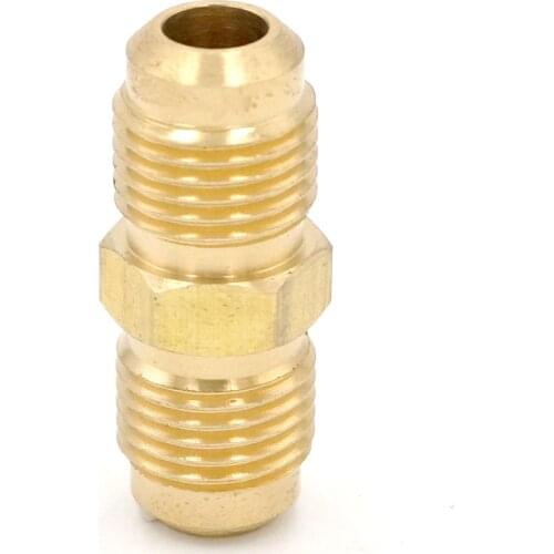 SAE Thread 1/2"-20 UNF Fit Tube OD 5/16" Straight Brass SAE 45 Degree Pipe Fitting Adapter