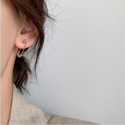 Simple Paper Clip Hoop Earrings For Women Party Gifts Cold Wind Trend fine Jewellery SAE566
