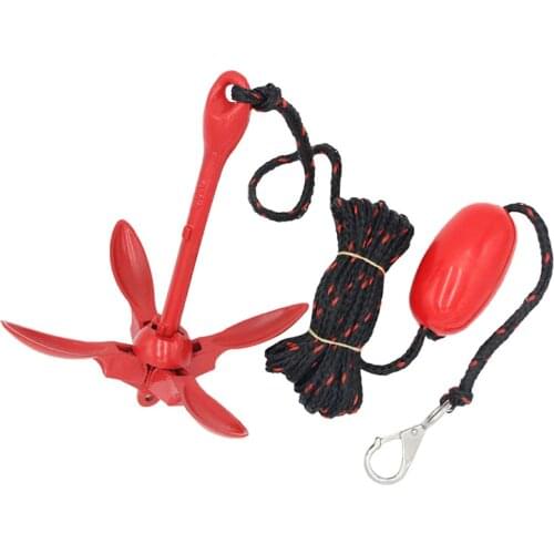 Folding Anchor Buoy Kit Portable Complete Grapnel Anchor System for Canoe Kayak Raft Boat sailboats
