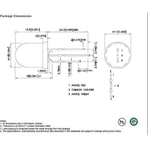 Through hole led white diffused leds 10mm led lamp bicolor(red@green) led light good quality
