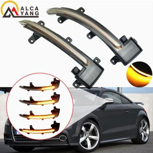 For Audi TT TTS MK2 8J 2007-2014 TTRS R8 LED Dynamic Turn Signal Light Sequential Side Wing Mirror Indicator Lamp Blinker Trim 5