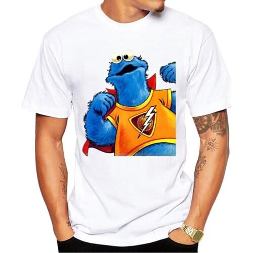TEEHUB New Fashion Super Cookie Men T-Shirt Cookie Monster Printed Tshirts Hipster Design Tops Short Sleeve Funny Tee