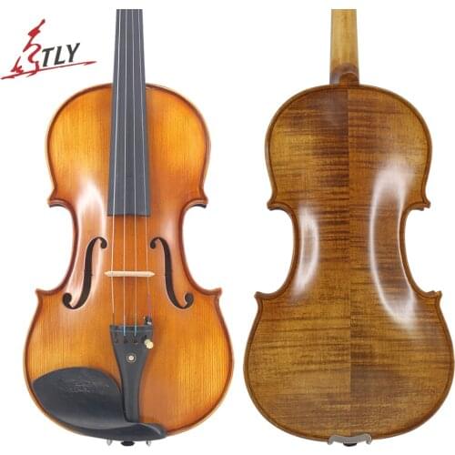 TONGLING New Natural Flamed Maple Violin Full Size Hand-craft Violin Stringed Musical Instrument Ebony Fitted w/ Case Bow Rosin
