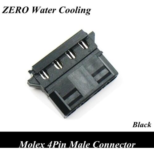 100pcs/lot Black Molex 4Pin Power Connector With End Cap For Cable Modding