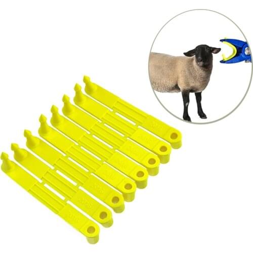 100pcs Sheep Goat Hog Cattle Cow Yellow Ear Tag Ear Plastic Head Earrings For Farm Animals Idetification Card