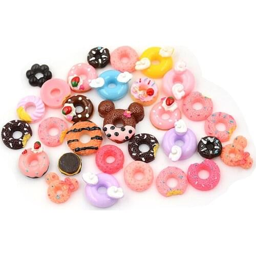 30Pcs/lot Dolls Miniature Pretend Toy Mini Play Food Cake Biscuit Donuts For Doll Dolls Accessories