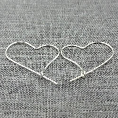 4 Pairs of 925 Sterling Silver Love Heart Earring Hoops Ear Wire