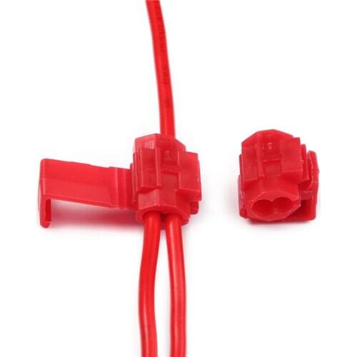50Pcs Red Lock Wire Electrical Cable Connector Insulated Quick Splice Terminals Crimp For Car Electrical Crimp Cable Snap