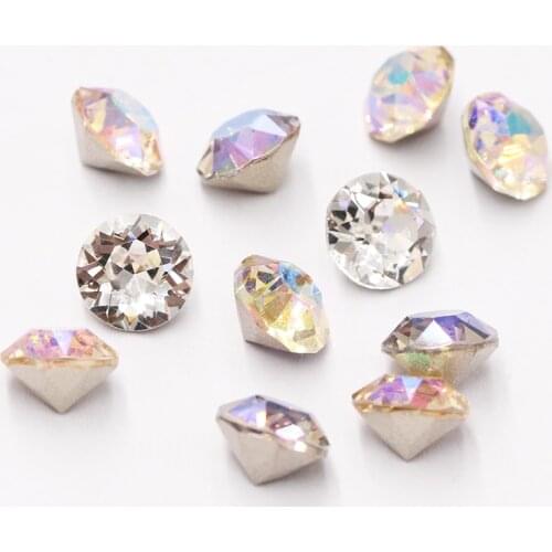 50pcs Crystal Stones Round Shape DIY Accessories Pointback Glass Strass 4mm Small Size Glue On Nails Rhinestones Crystal Rivoli