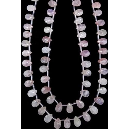 8 X12mm Natural Teardrop Gemstone Faceted Beads Madagascar Horse Powder Rose Quartz Loose Stone DIY for Jewelry