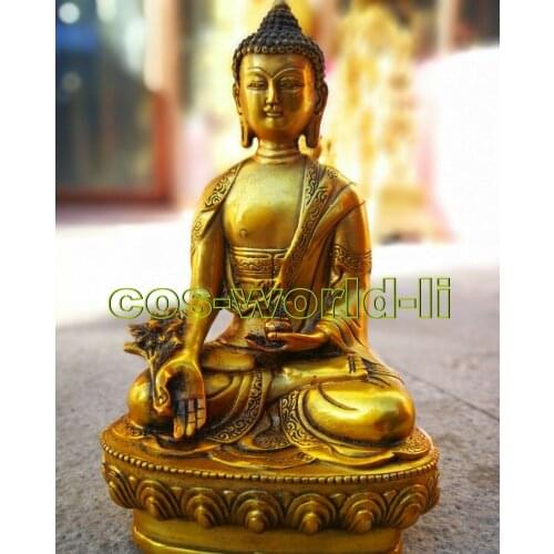Shakyamuni bronze Medicine buddha antique Buddhism carved old bronze statue