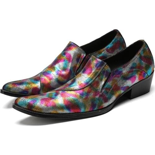 Chaussure homme spring summer genuine leather breathable candy color slip on loafers low heels men dress wedding brogues 2020