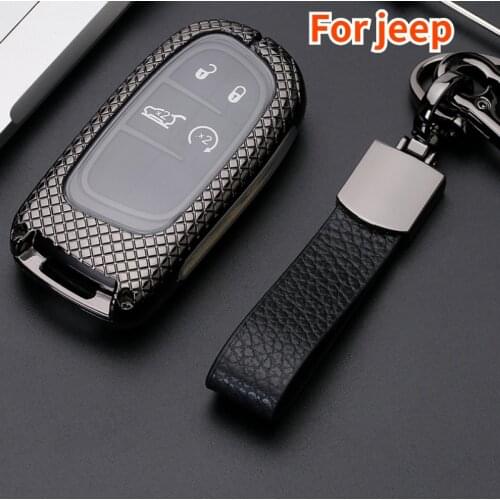 Zinc alloy +TPU Car Key Full Cover Case For Fiat Jeep Renegade Grand Dodge Ram 1500 Journey Charger Dart Challenger Chrysler