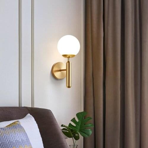 Home Decoration Modern Glass Ball Led on The Mirror Apply Wall-mounted Wall Lamps Industrial Bedside Stairs Loft Indoor Lighting