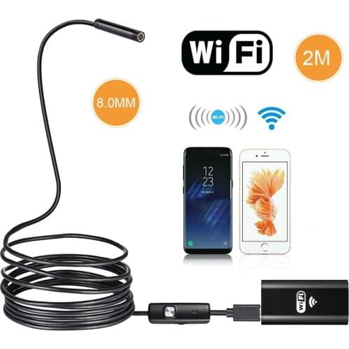 5.5mm 7mm 8mm Lens Wifi Endoscope HD 720P 480P 1m 2m 3.5m 5m Semi-Rigied Endoscope Waterproof Camera Endoscopio Android iOS