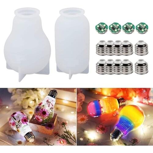 Bulb Resin Mold DIY Handmade LED Epoxy Lamp Mold Bulb Resin Casting Mold Christmas Birthday Halloween Craft Gift