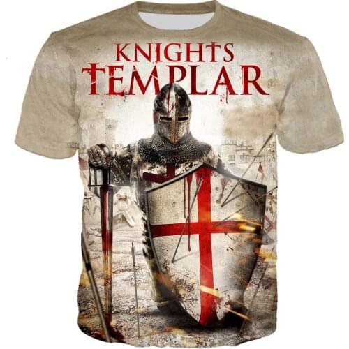 Knights Templar T shirt 3D Printed Rock Tshirt Men Women Funny Casual Streetwear Hip Hop Clothes Harajuku Tops Camiseta Hombre