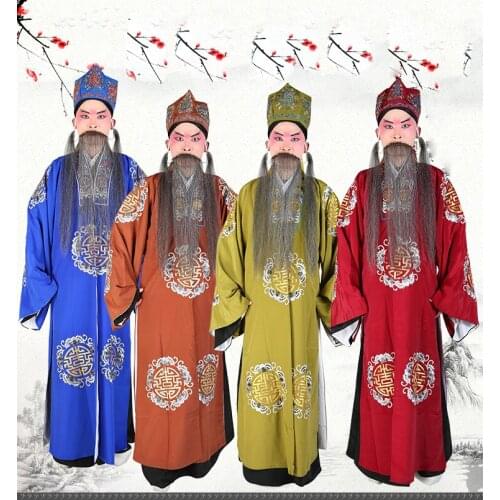 Chinese Operas Robe + Pants + Hat ministry councillor Costume Traditional Peking Yu Yue operas stage costumes landlord clothing