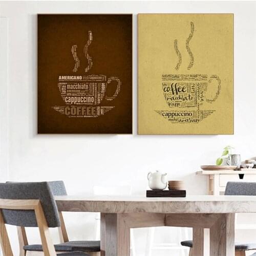 Canvas Painting Coffee Cup Vintage Wall Art Prints And Poster Wall Pictures For Living Room Coffee Shop Kitchen Home Decor