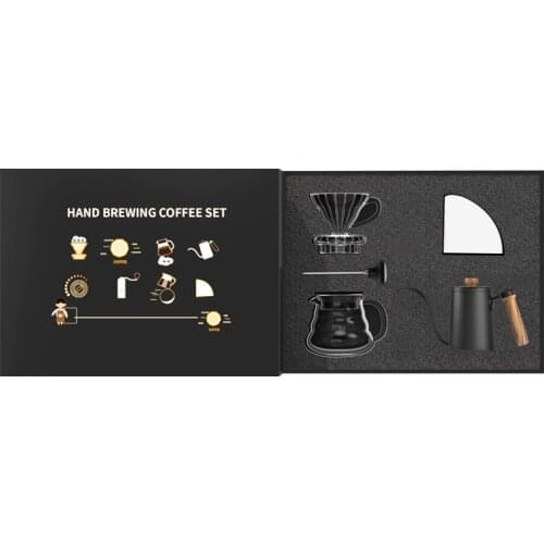 Coffee Set Glass Filter Cup Gift Box V60 Tea Sets Cafe Clever Dripper Hand Drip Kettle Pour Over Coffee Maker