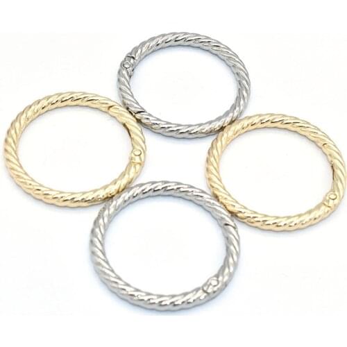 38mm Silver Rope Spring Gate Rings Round Push Snap Hook Spring Ring Clasp Snap Hook Gate O Ring Push Snap Hooks for Purses bag